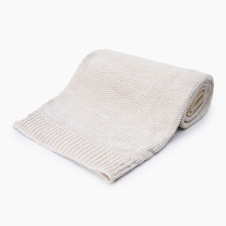 Image of Thread Office Natural Mingle Knitted Cotton Throw 180cm x 200cm