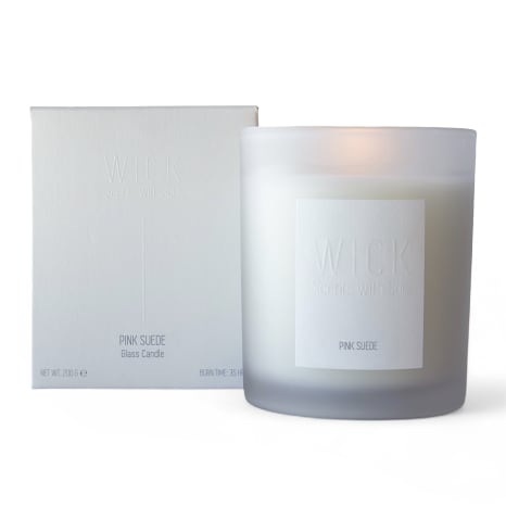 Image of WICK Pink Suede XXL Glass Candle, 500ml