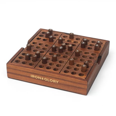 Image of Suck UK Iron & Glory Wooden Sudoku Set