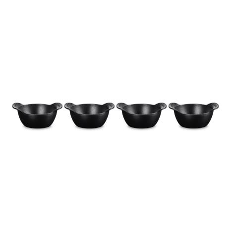 Image of Le Creuset Gourmet Matte Black Collection Cast Iron Mini Cocottes, Set of 4
