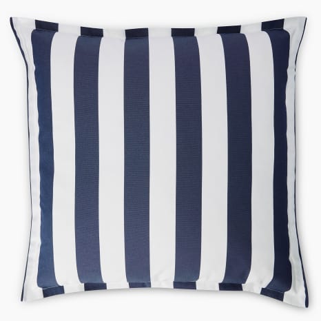Image of Thread Office Blue Listado Stripe Outdoor Scatter Cushion with Feather Blend Inner, 60cm x 60cm