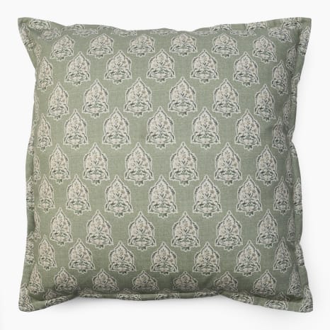 Image of Thread Office Green Barx Kawaii Scatter Cushion with Feather Blend Inner, 60cm x 60cm