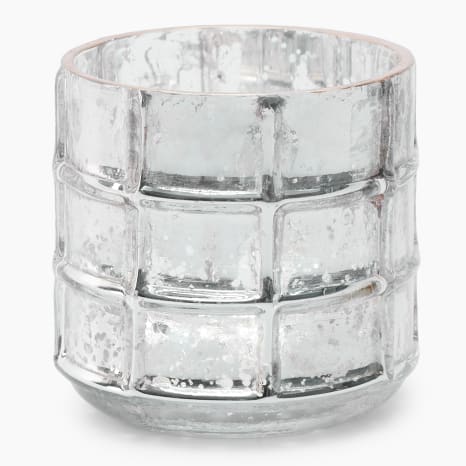 Image of Thread Office Grid Cut Glass Candle Holder