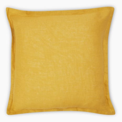 Image of Thread Office Ochre Linen Scatter Cushion Cover, 50cm x 50cm