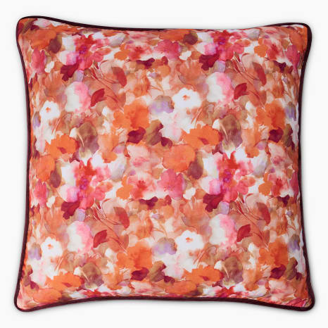 Image of Thread Office Coral Selene Printed Scatter Cushion Cover, 60cm x 60cm