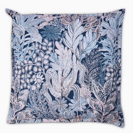 Image of Thread Office Blue Printed Yesinia Scatter Cushion Cover, 60cm x 60cm