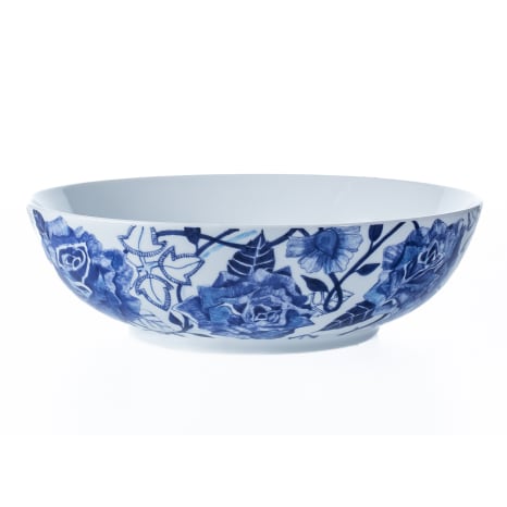 Image of Jenna Clifford Peacock Sapphire Garden Salad Bowl, 22.5cm