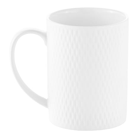 Image of Maxwell & Williams White Basics Diamonds Porcelain Straight Mugs, Set of 4