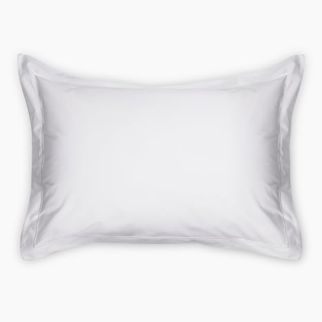 Image of Thread Office 400 Thread Count White Percale Weave Pillowcases with Oxford Edge, Set of 2