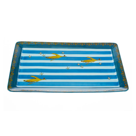 Image of Olivia Princess Hand-Painted Rectangular Decal Platter, 41cm