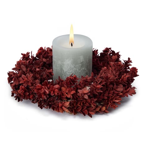 Image of Andrea's Topiaries Red Buxi Candle Wreath, 20cm