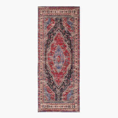Image of Thread Office Red Agra Persian Jacquard Chenille Runner, 80cm x 200cm