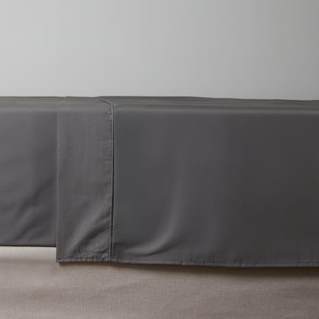 Image of Thread Office 400 Thread Count Charcoal Percale Weave Flat Sheet
