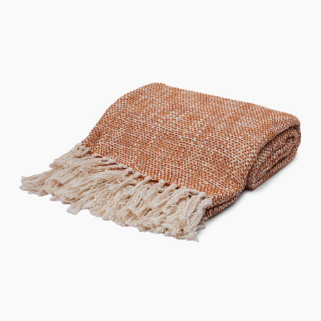 Image of Thread Office Rust Mingle Throw, 140cm x 180cm