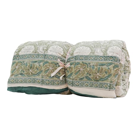 Image of India Ink Aqua Wallflower Quilt