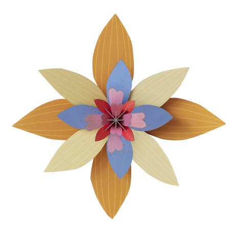 Image of Studio ROOF Apricot Sorbet Flower Paper Wall Art