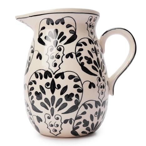 Image of Humble & Mash Black Floral Ceramic Jug, 1.5L