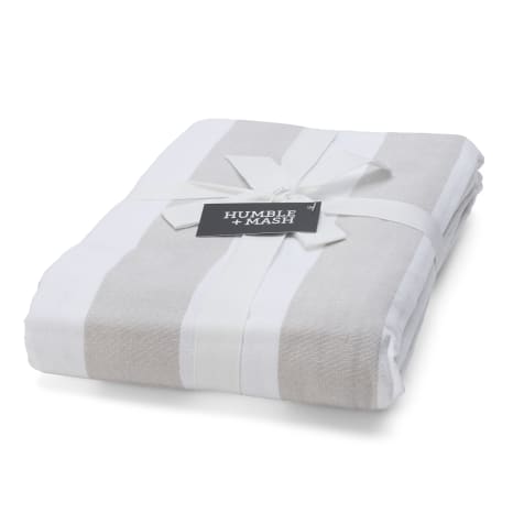 Image of Humble & Mash Grey Striped Tablecloth