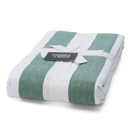 Image of Humble & Mash Forest Green Striped Tablecloth