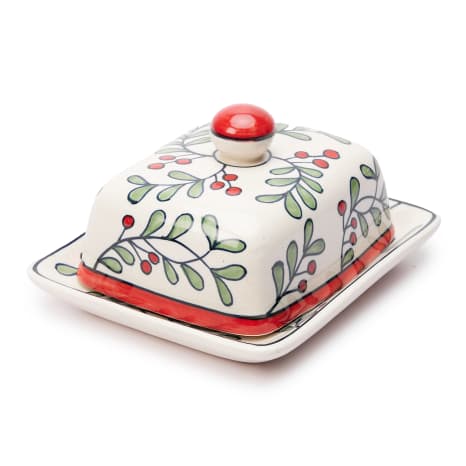 Image of Humble & Mash Christmas Ceramic Butter Dish, 10.2cm