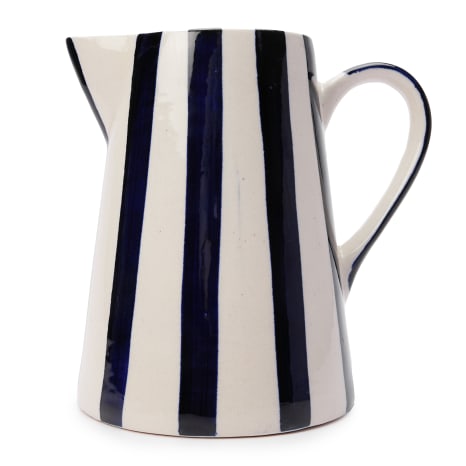 Image of Humble & Mash Blue Striped Ceramic Jug, 1.5L
