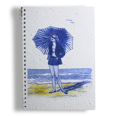 Image of Growing Paper Girl On The Beach Notebook