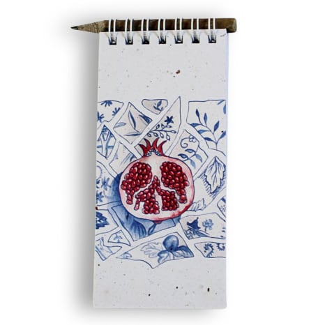 Image of Growing Paper Pomegranate Shopping List with Pencil