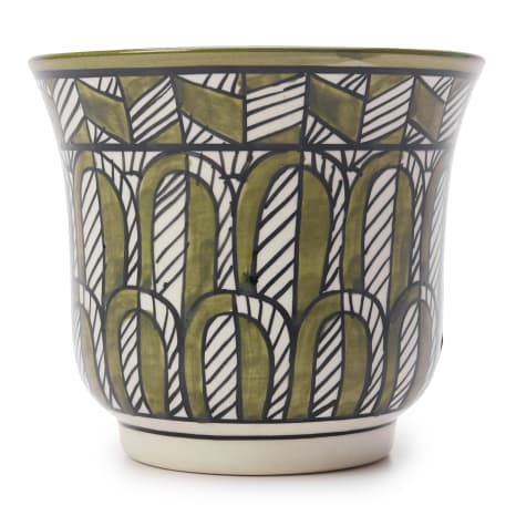 Image of Thread Office Green Hand Painted Ceramic Planter