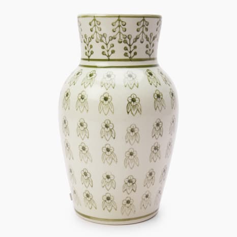 Image of Thread Office Green Blocks Hand Painted Vase