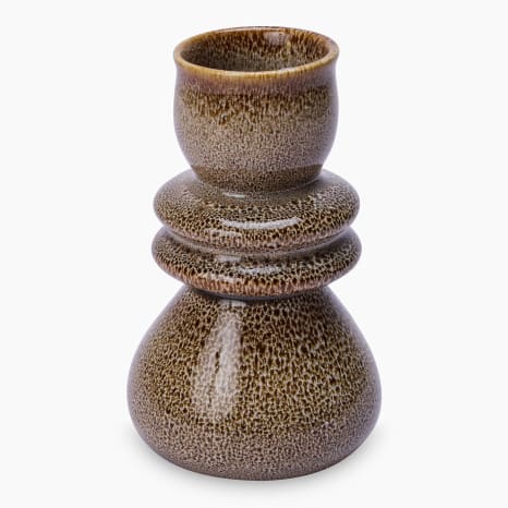 Image of Thread Office Brown Reactive Glaze Curvy Ceramic Vase