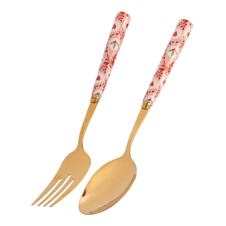 Image of Cath Kidston Holly Spots Serving Utensils, Set of 2