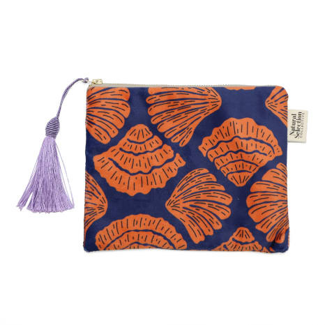 Image of Natural Selection Collective Ischia Shell Velvet Make-Up Bag, 20cm x 15cm