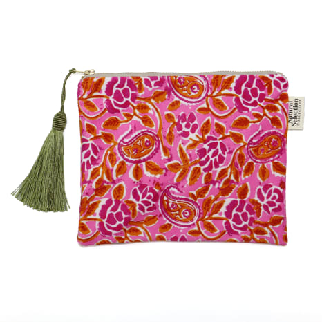 Image of Natural Selection Collective Jaipur Velvet Make-Up Bag, 20cm x 15cm