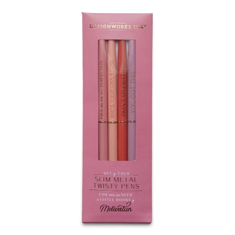 Image of Designworks Ink Twisty Slim Metal Pens, Set of 4