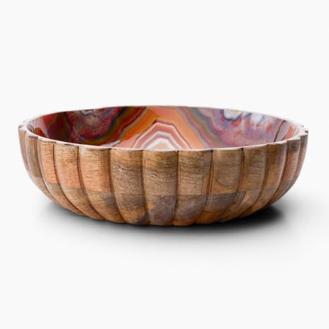 Image of Humble & Mash Resort Wooden Bowl with Decal, 25cm