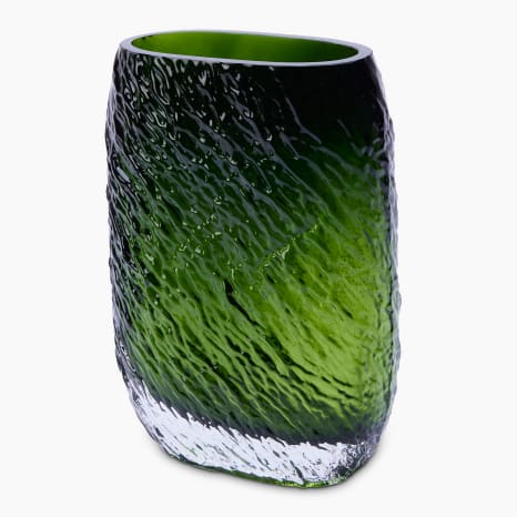 Image of Thread Office Green Ripple Oblong Glass Vase