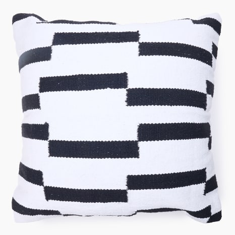 Image of Thread Office Monochrome Steps Scatter Cushion with Feather Blend Inner, 60cm x 60cm