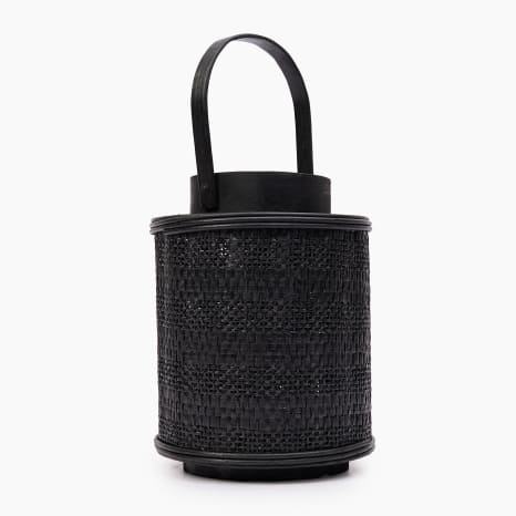 Image of Thread Office Black Mesh Woven Bamboo Lantern, 20cm