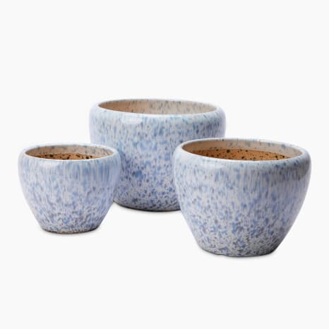Image of Thread Office Ceramic Glazed Planters, Set of 3