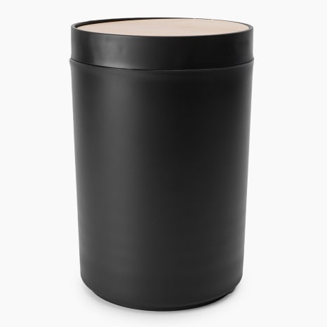 Image of Thread Office Black Bamboo Bathroom Bin