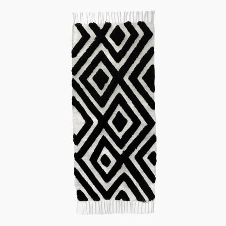 Image of Thread Office Black Diamond Bath Mat, 60cm x 140cm