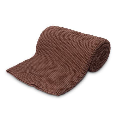 Image of Thread Office Burnt Caramel Knitted Cotton Throw, 180cm x 200cm