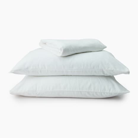 Image of Thread Office White Brushed Cotton Fitted Sheet Set, 3-Piece