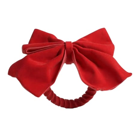 Image of Nicolson Russell Red Velvet Bow Napkin Rings, Set of 4