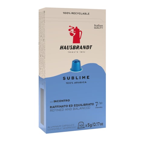 Image of Hausbrandt Sublime 100% Arabica Coffee Capsules, Pack of 10