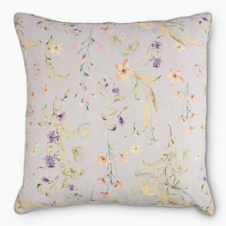 Image of Thread Office Field Flower Printed Scatter Cushion with Feather Blend Inner, 60cm x 60cm
