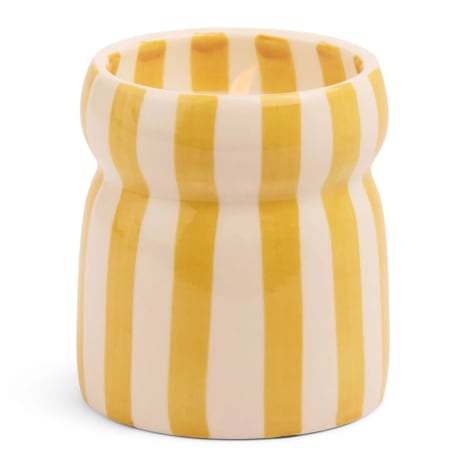 Image of Paddywax Cabana Gold Coast Striped Ceramic Scented Candle, 184g