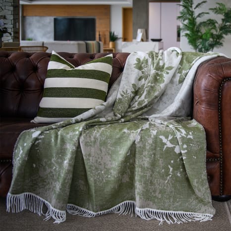 Image of Aranda Cobblestone Hunter Bella Vita Dappled Leaves Throw, 150cm x 200cm