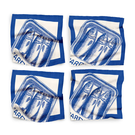 Image of Cara Saven Decor Piccolo Pesce Cove Napkins, Set of 4