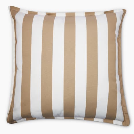 Image of Thread Office Natural Listado Stripe Outdoor Scatter Cushion with Feather Blend Inner, 60cm x 60cm